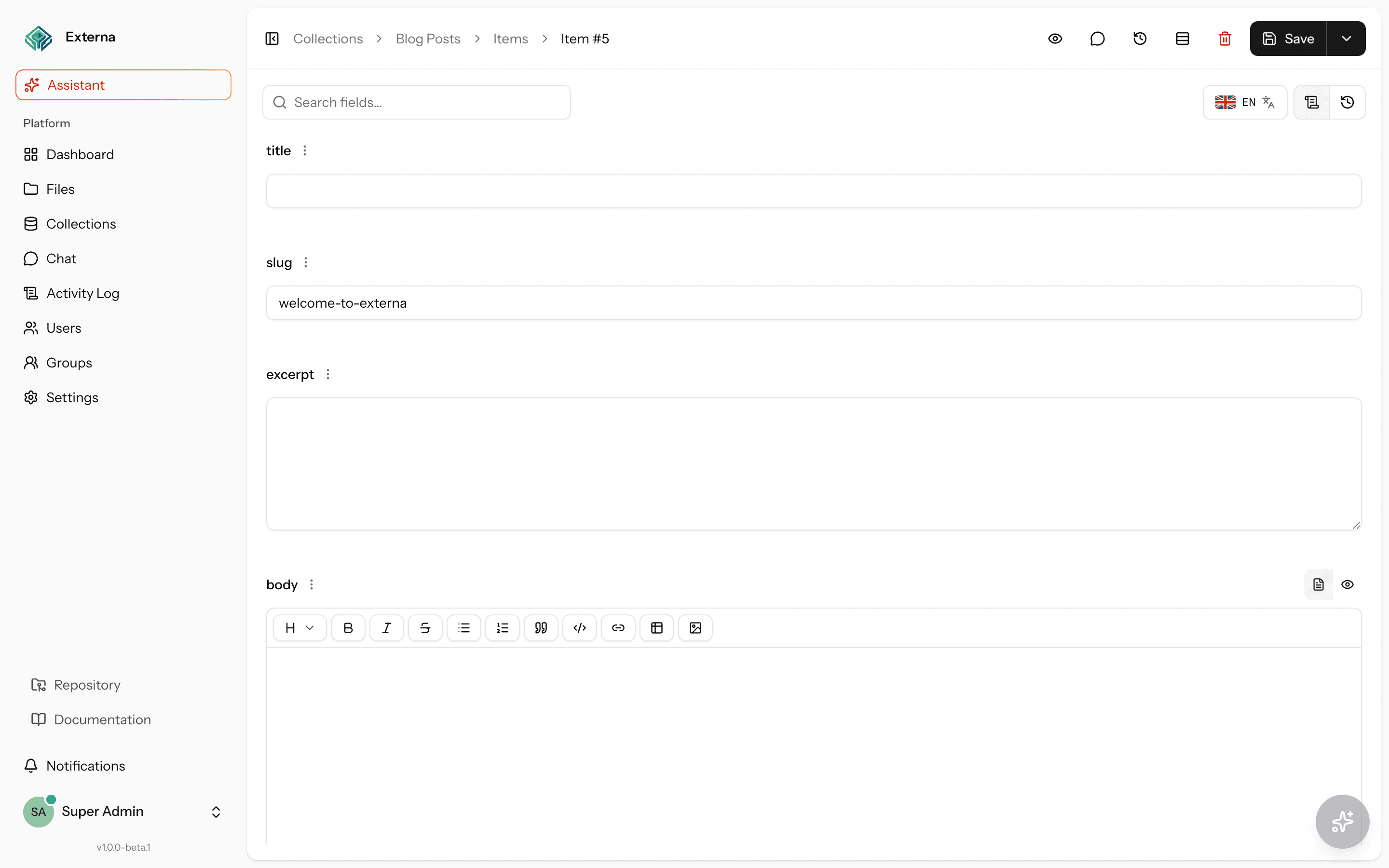 Collection item editor
